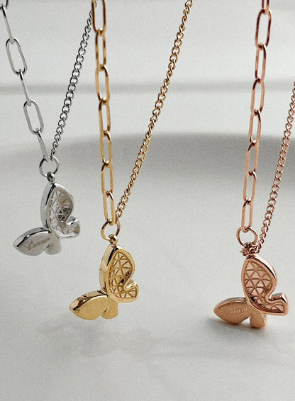 Butterfly Patten Point Necklace IL403