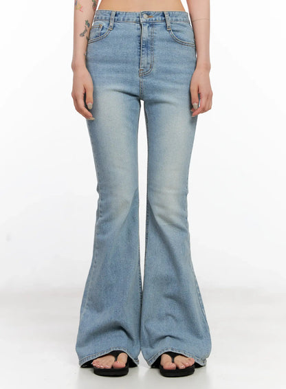Byeol Washed Flare Denim Jeans CL525