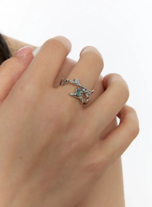 Blue Cubic Ring CA508