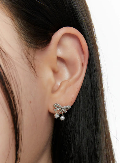 Bow Drop Earrings F502