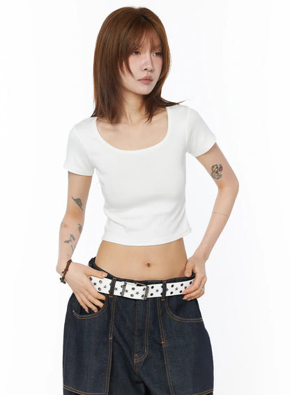 Casual Square Neck Crop Top CY528