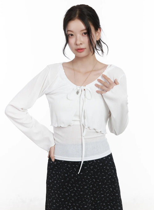 Chic Tie-Front Cardigan Set CA510
