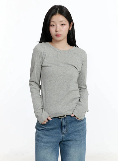Classic Round Neck Long Sleeve Top IM519