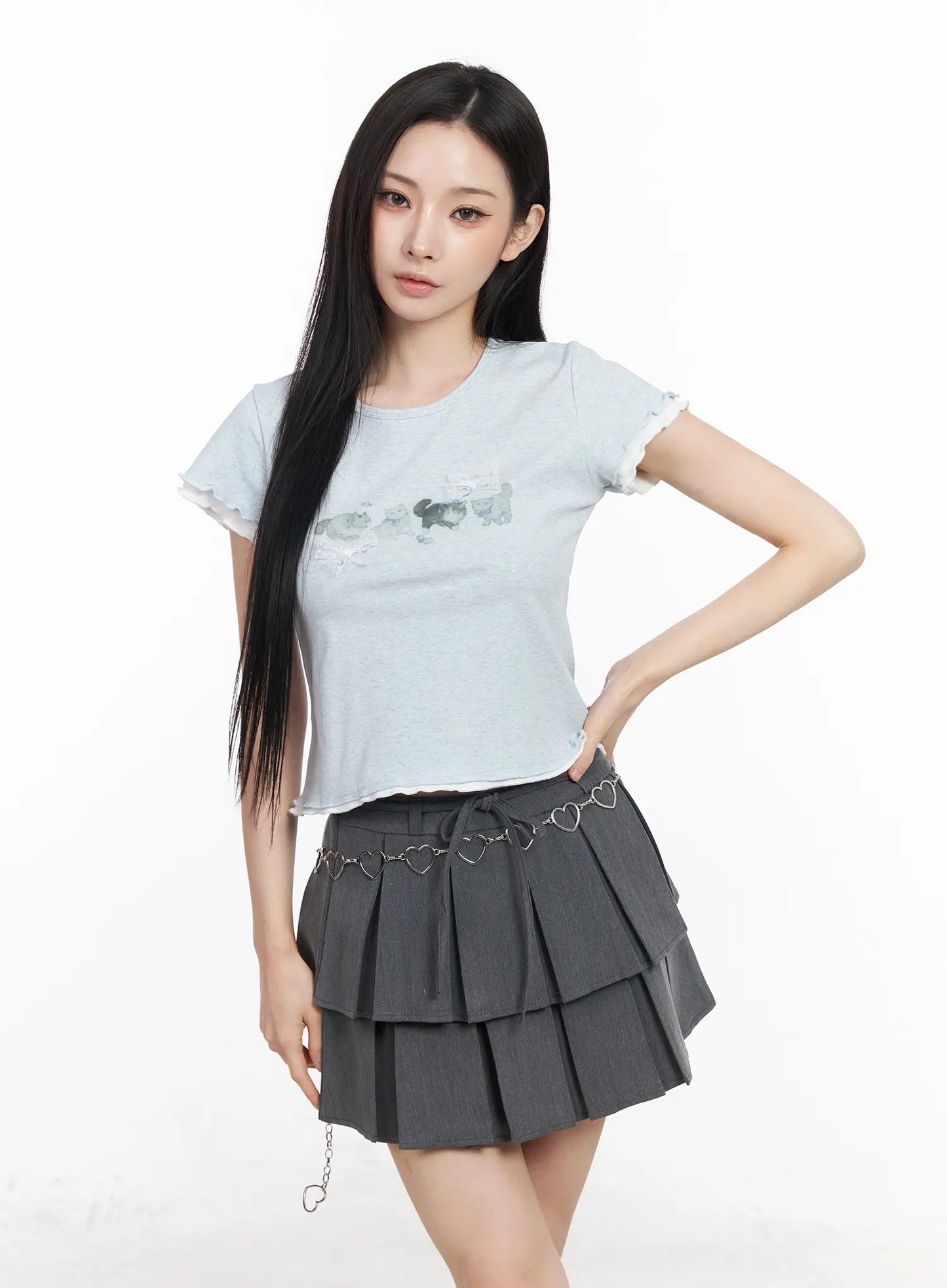 Cats and Bows Crop Baby Tee CM518
