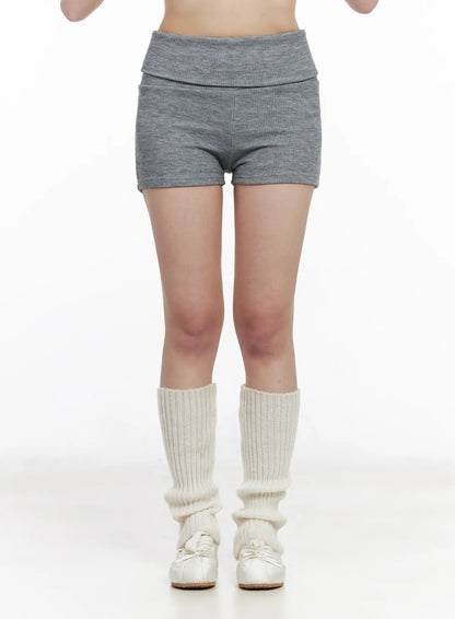 Basic Foldover High-Waisted Shorts CM513