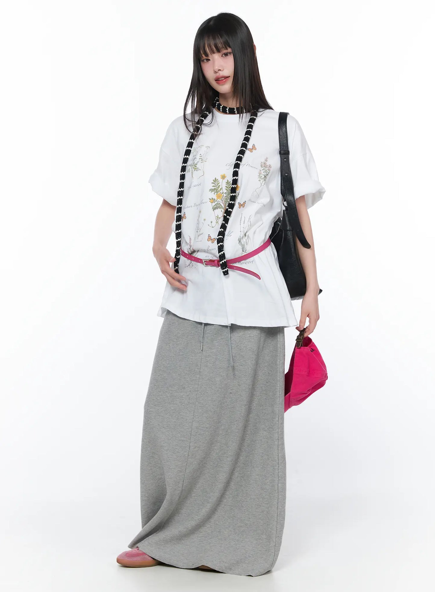 Button Foldover Maxi Skirt CA528