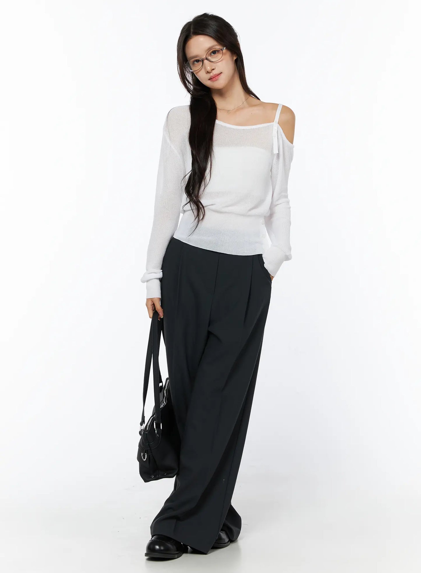 Basic Pintuck Wide Slacks CU522
