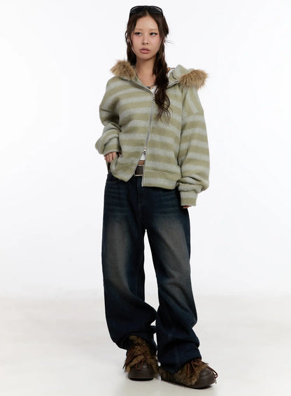 Auro Fleece-lined Wide Leg Jeans CN527