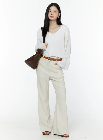 Basic Stretch Bootcut Slacks IU503