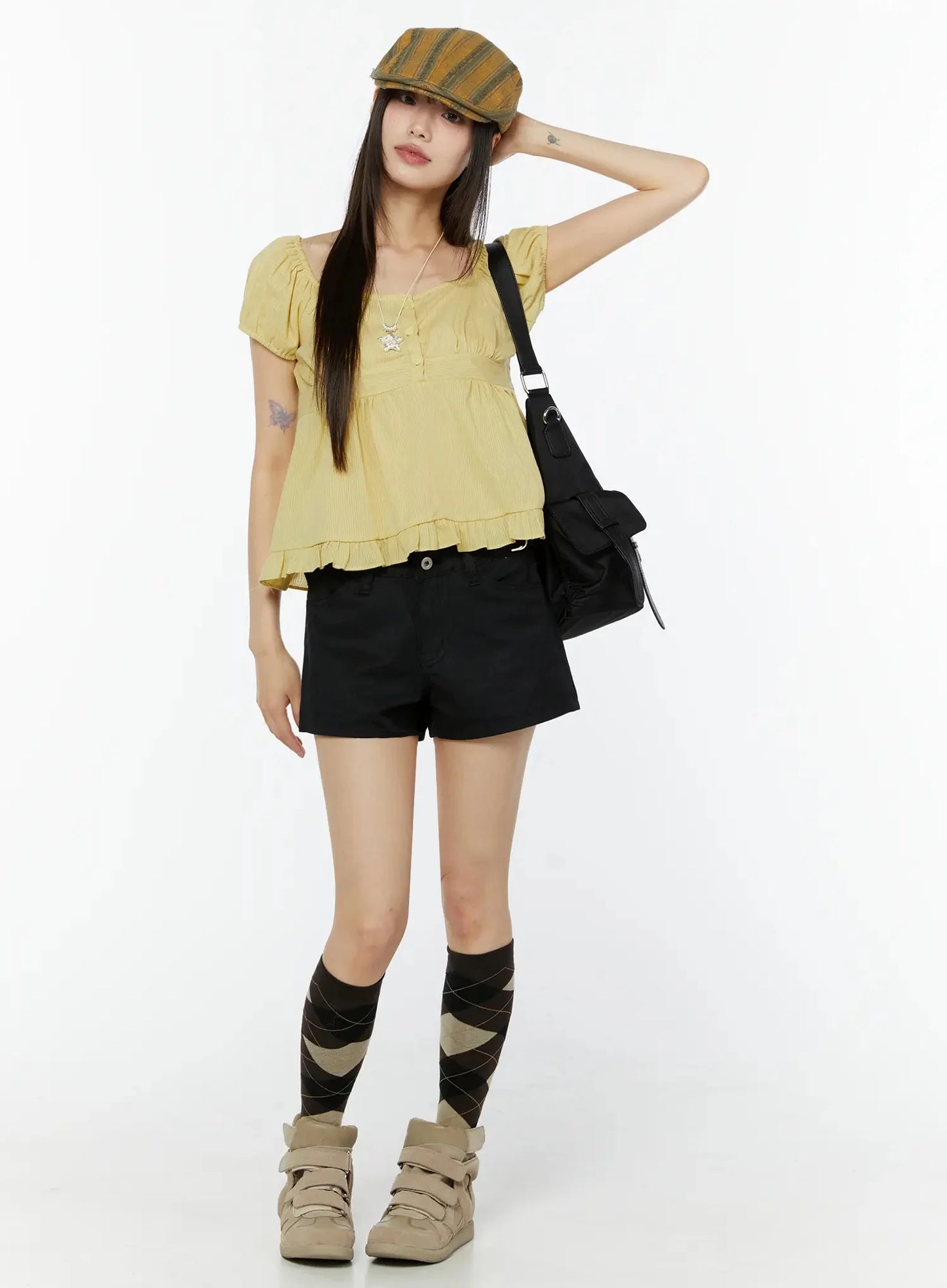 Black Cargo Pocket Shorts IU518