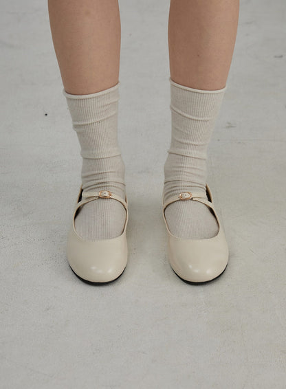 Buckle Round Mary Jane Flats OJ305