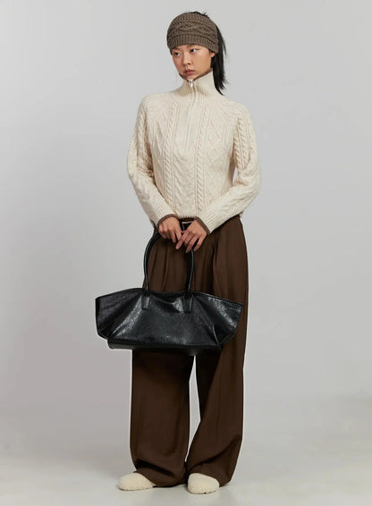 Brown Pleated Slacks IJ505