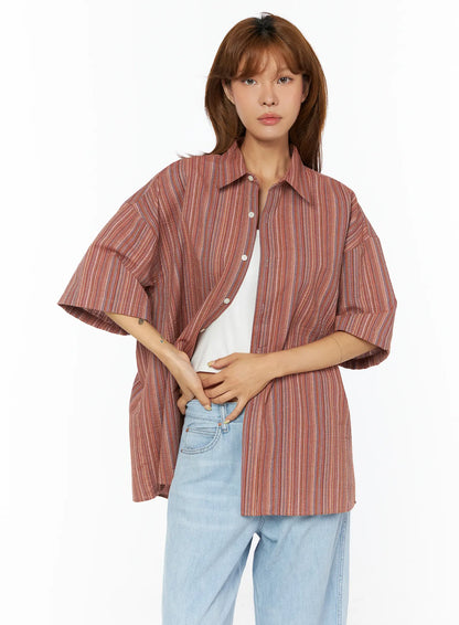 Bohemian Striped Over-Sized Shirt CU518