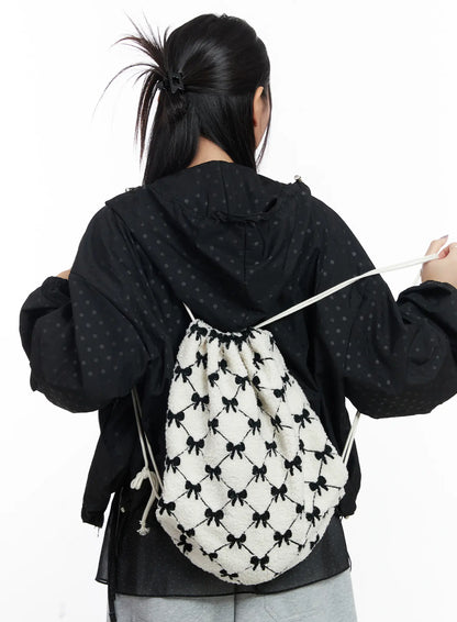 Ballet-Core Ribbon Drawstring Bag CF503