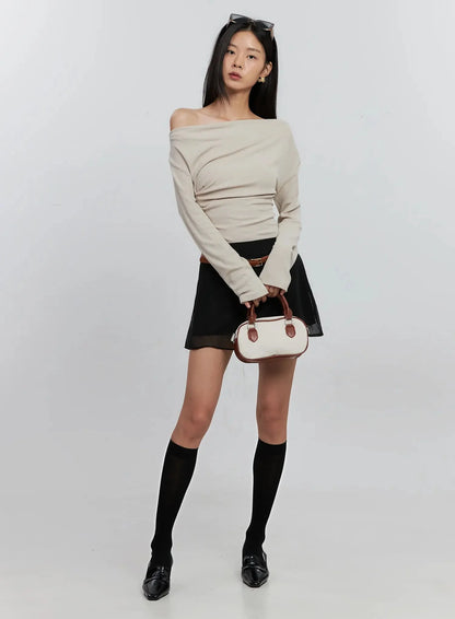 Asymmetric Long Sleeve Top IS516