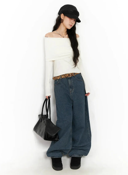 Aleena Mid-Wash Baggy Jeans IN528
