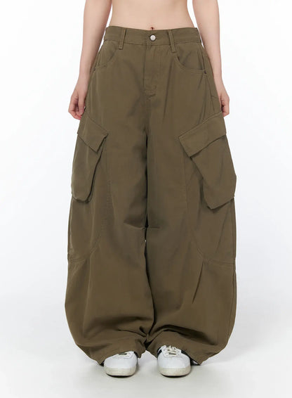 Casual Wide Leg Cargo Pants CY508