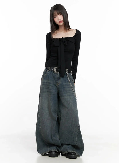 Bow Tie Long Sleeve Top IN507