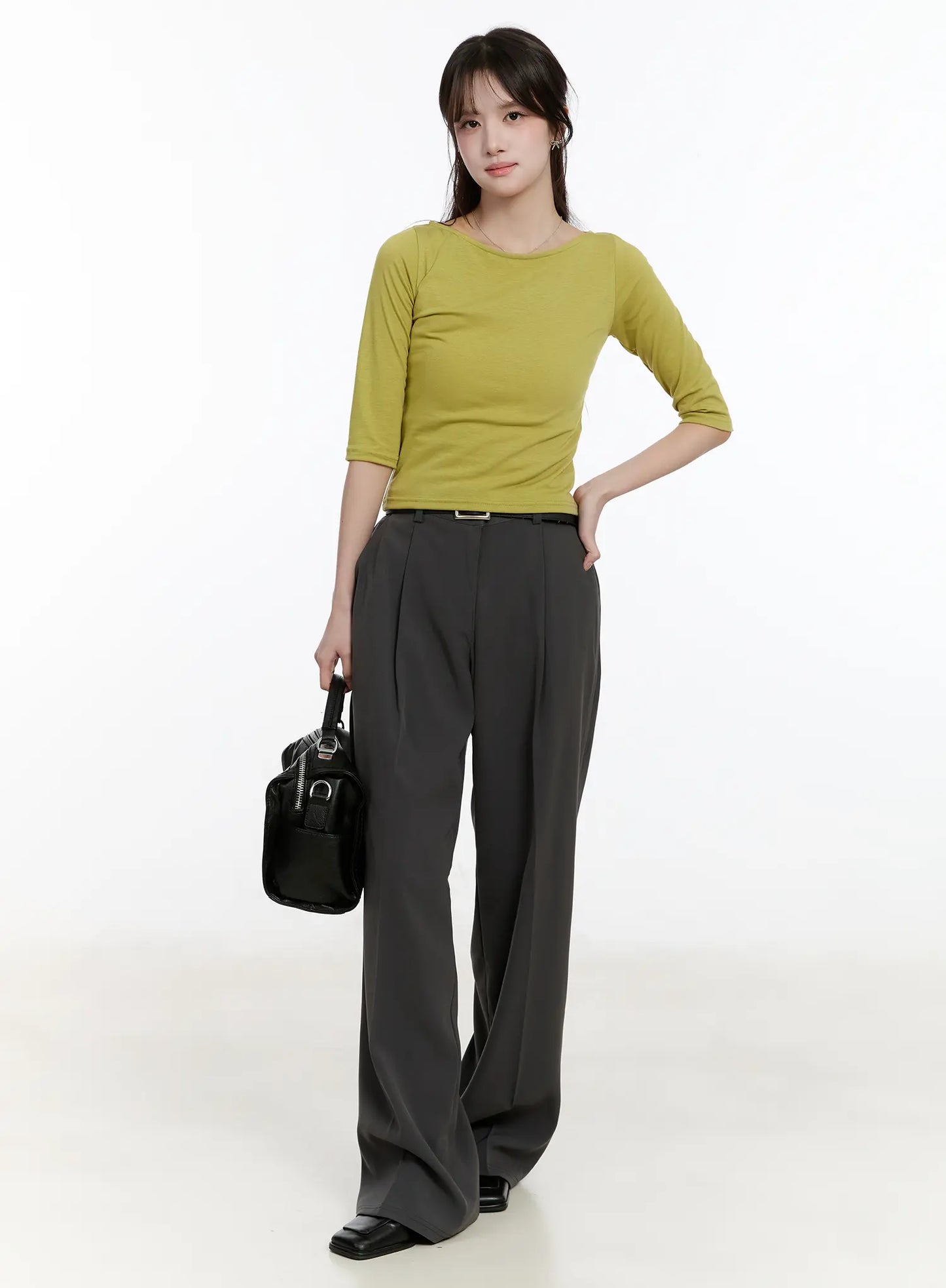 Basic U-Neck 3/4 Sleeve Tee CM505