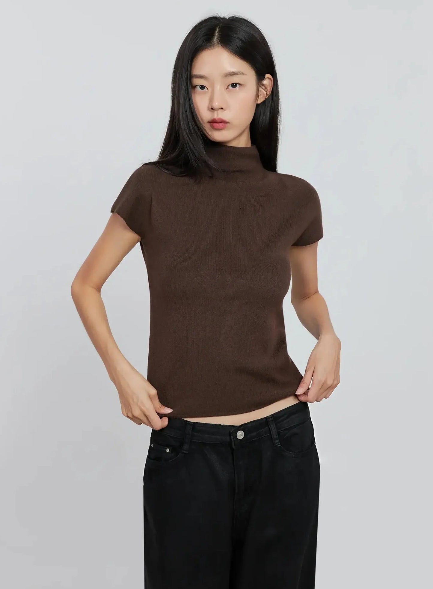Chic High Neck Knit Top IO530