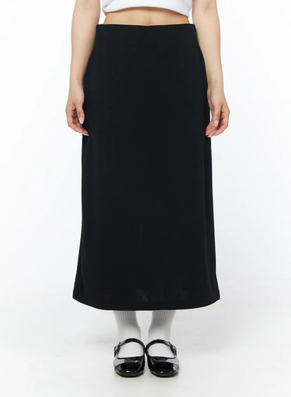 Back Slit Straight Maxi Skirt CD805