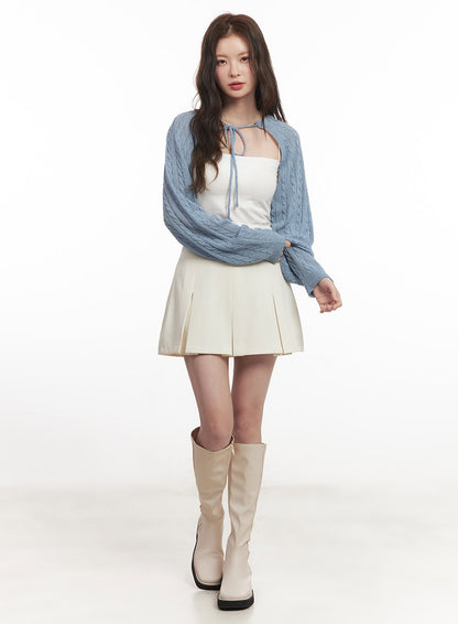 Cable Knit Bolero Cardigan CA502