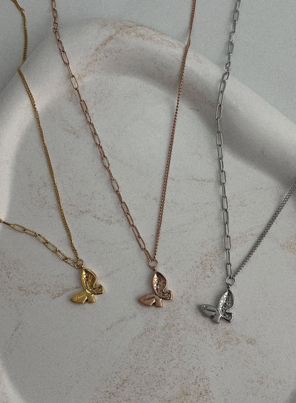 Butterfly Patten Point Necklace IL403