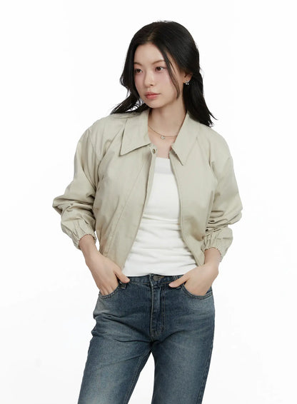Casual Cropped Utility Jacket F502