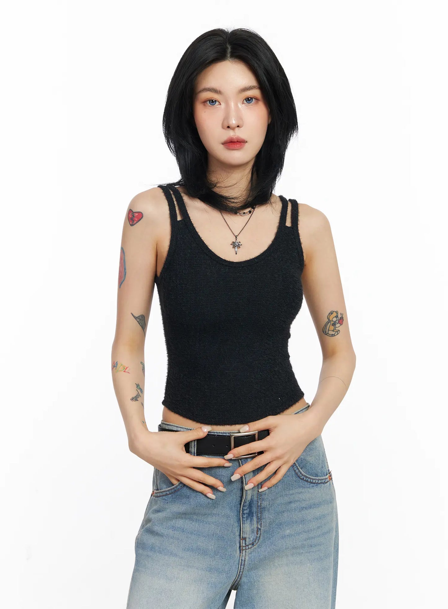 Angora-Blend Sleeveless Top CJ523
