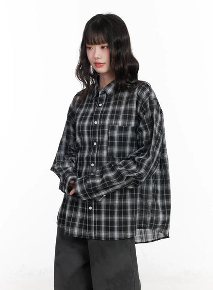 Casual Plaid Button-Up Shirt CM526