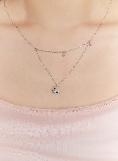 Azure Crescent Necklace IS517