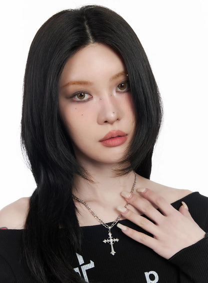 Chunky Chain Cross Necklace CM505