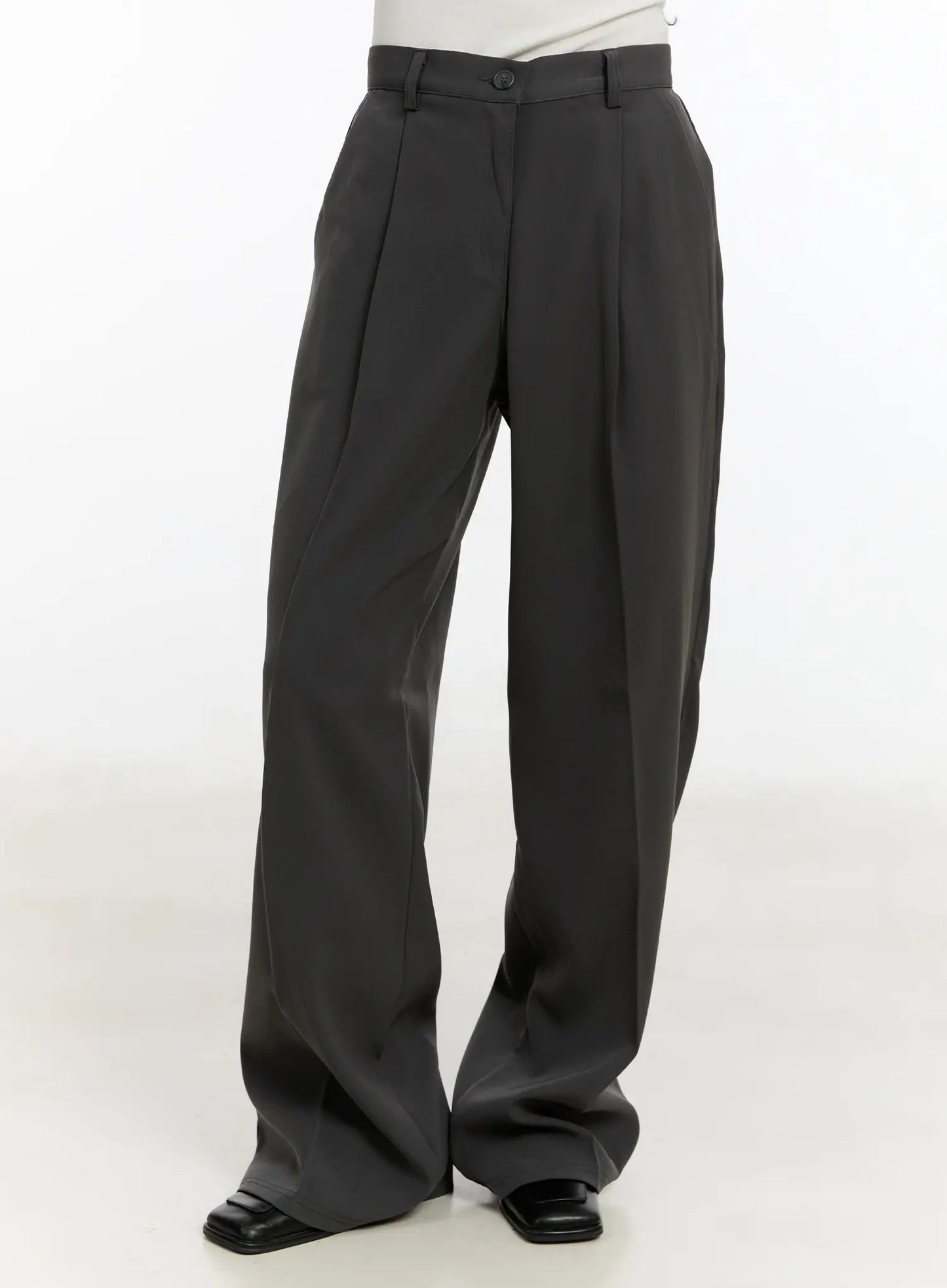 Basic Pin-Tuck Wide Leg Slacks CM505