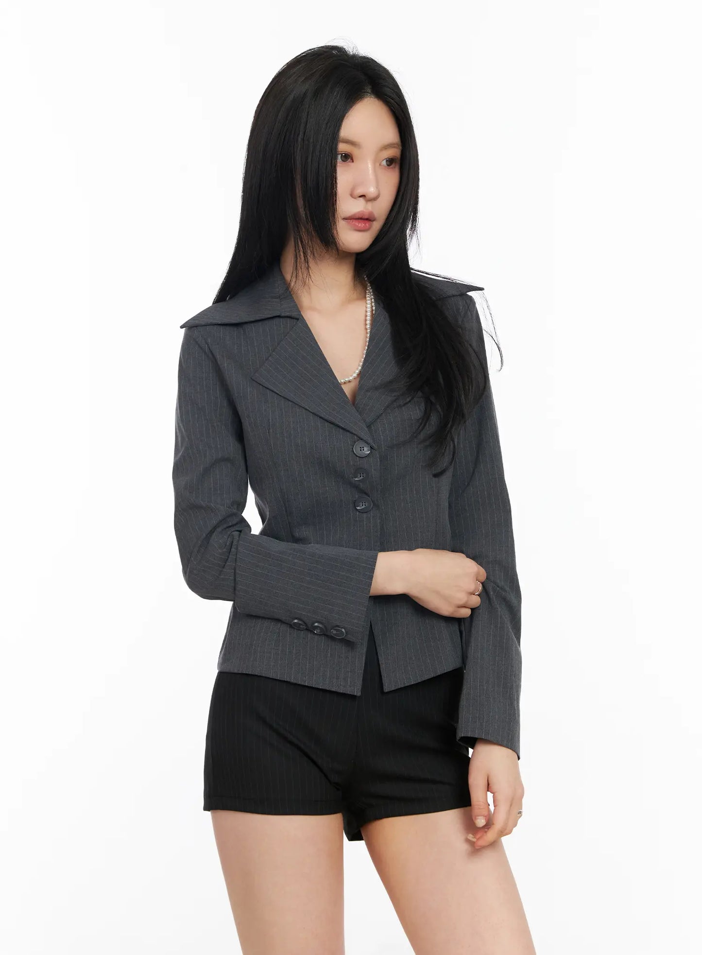 Chic Striped Tailored Blazer Jacket CM517