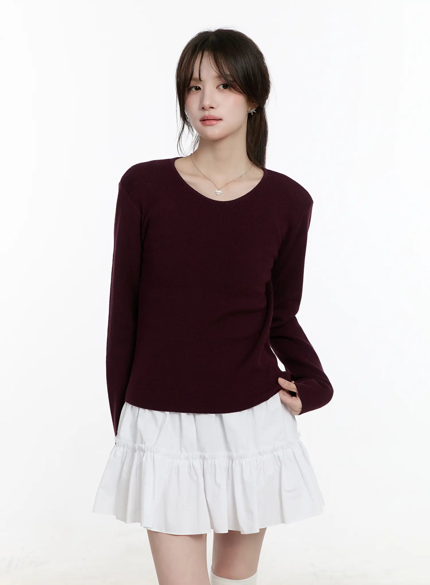 Basic Round Neck Long Sleeve Top CM505