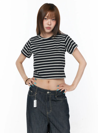Casual Striped Short Sleeve Top CY529
