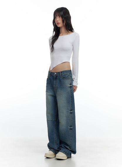 Aria Comfy Cotton Wide Leg Jeans CS420