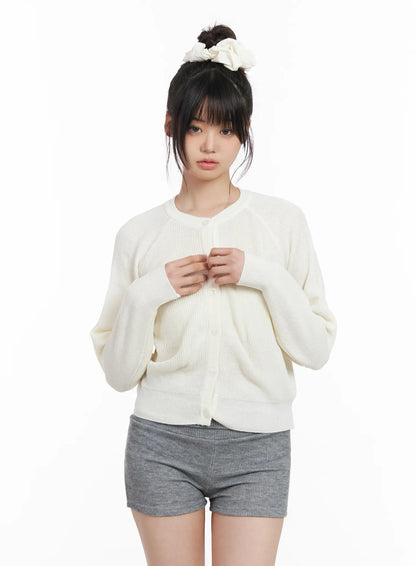 Classic Round Button-Up Cardigan CM513