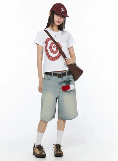 Ali Casual Washed Bermuda Shorts IY525