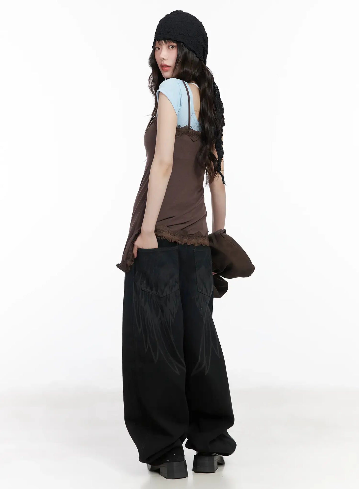 Angel Wing Wide-Leg Trousers CM526
