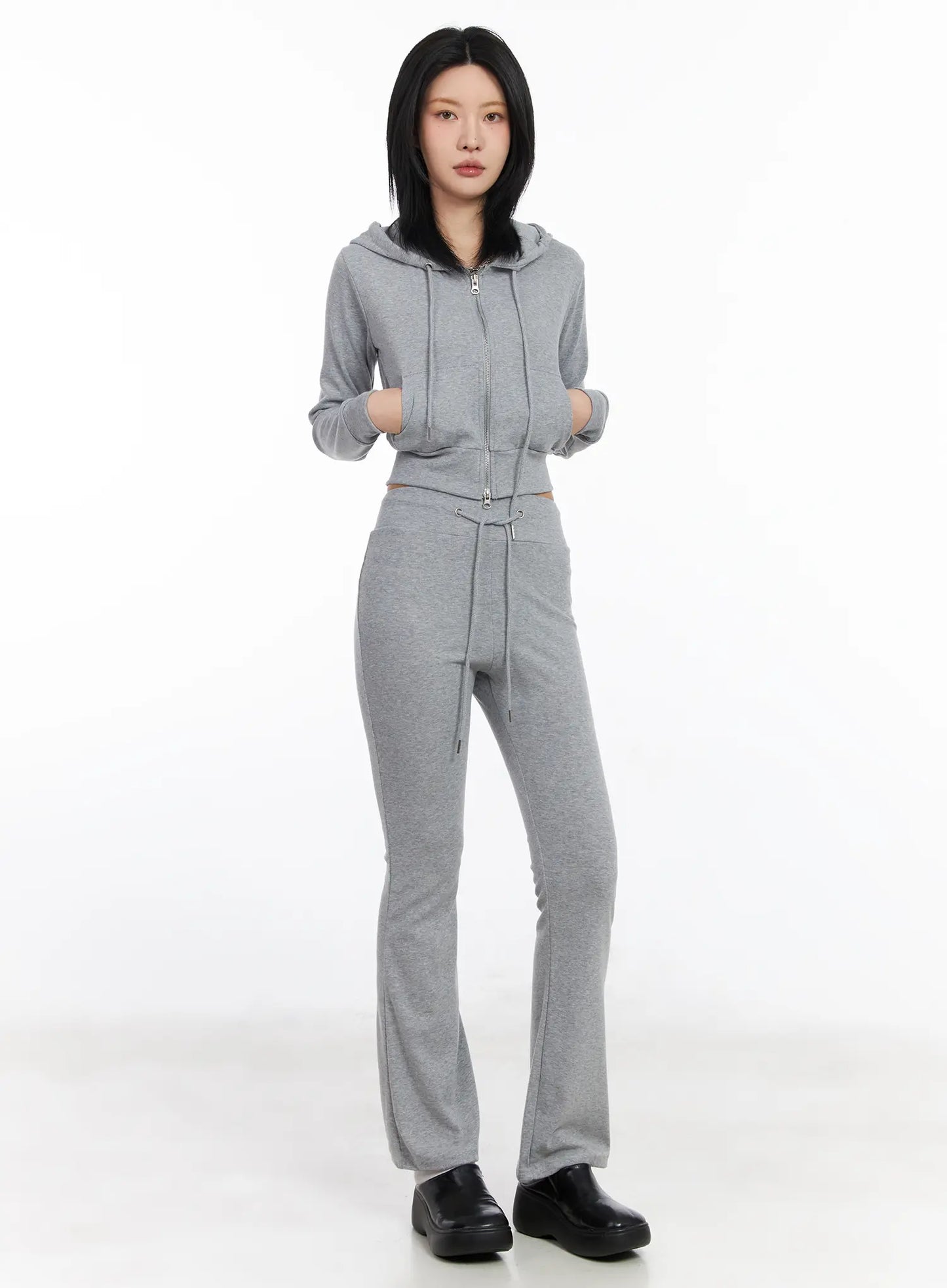 Casual Zip-Up Hoodie and Sweatpant Set CF526