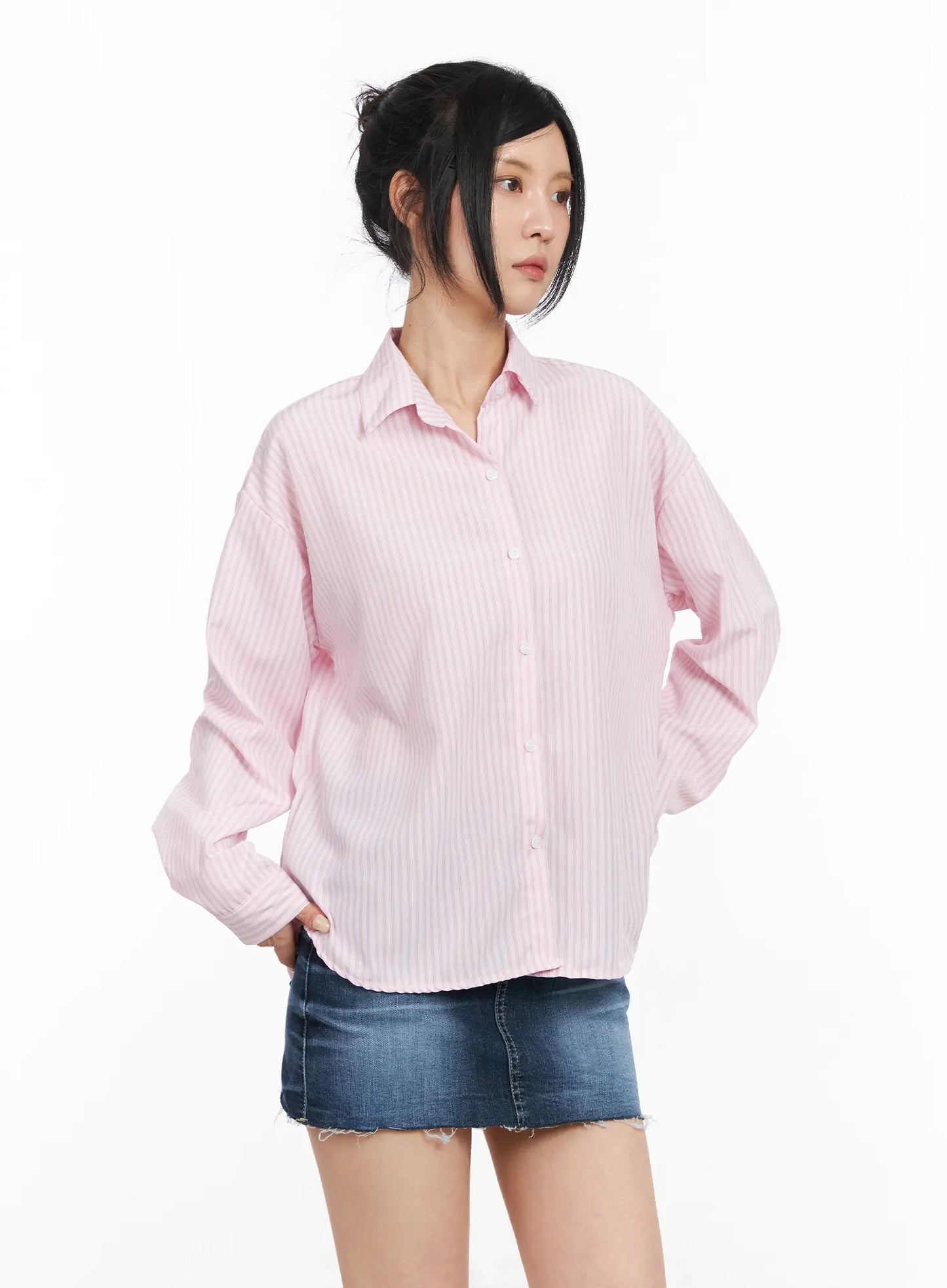 Classic Striped Button-Up Shirt CM516