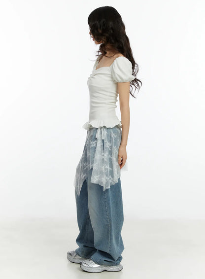 Alaiya Washed Baggy Jeans CF510