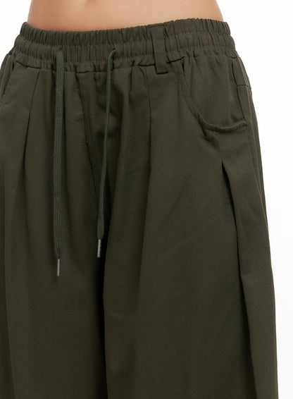Balloon Wide Leg Cotton Pants CO515