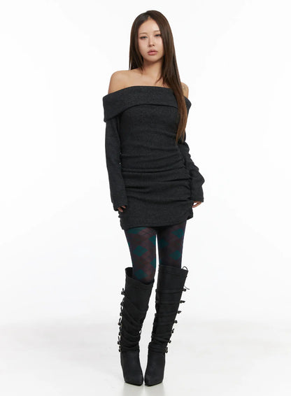 Chic Off-Shoulder Mini Dress CJ513
