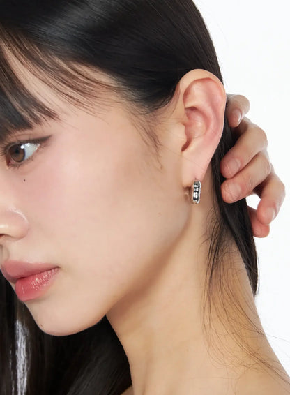Chic Metallic Hoop Earrings IY520