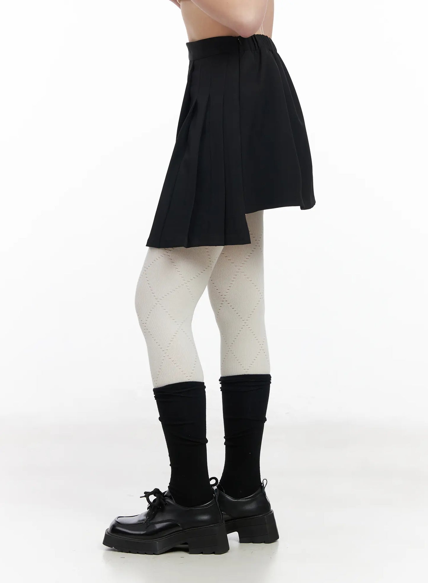 Asymmetric Pleated Mini Skirt CM513