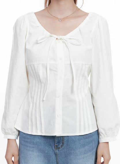 Chic Two-Way Ribbon Blouse CG521
