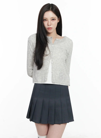 Basic Ribbed Cardigan IJ528