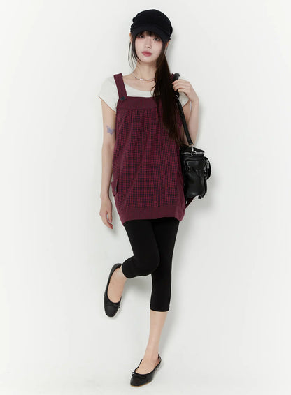 Button Accent Plaid Mini Dress CU508